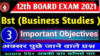 business studies objective question 2021 in hindi || bst objective question 2021 | part-3