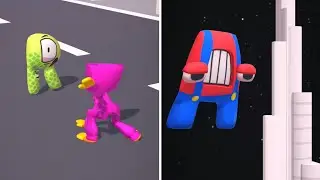 MERGE 'ALPHABET LORE' Alphabet Run: Money Race Merge Battle A-Z Run (New Update)