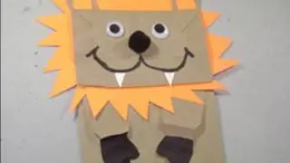 🌟How to make a Puppet Lion with Grocery recycled bag - Easy Paper Craft - simplekidscrafts