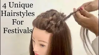 4 Unique Puff Hairstyles for Festivals | Easy Half Up Hairstyles for girls and women