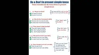 Present simple tense tense do & don't, Mistakes which we do regularly