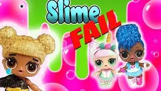 LOL Surprise Doll Glitter Slime Challenge FAIL! Featuring Queen Bee, Independent Queen, and Unicorn!