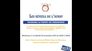 Réveil de l'AURAV : Prendre le temps en urbanisme - 28 novembre 2025
