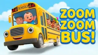 Wheels on the Bus Style Nursery Rhyme |Zoom Zoom Bus 🚍 | Fun Bus Song for kids 