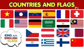 Learn Countries and Flags in English | Fun Geography Lesson for Kids | King English Class