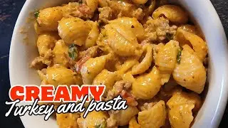 Easy creamy pasta and ground turkey dish.