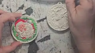 🎄✨ Hand-Painted Aquacast Christmas Tree Ornaments
