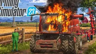 Fire On Harvester : Quick Gameplay In Fs 23 - Farming Simulator 23 Android Timelapse #fs23