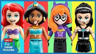 &hearts; Wrong Mouth LEGO Disney Princess Ariel Jasmine Batgirl Lashina Learn Colors Finger Family Song