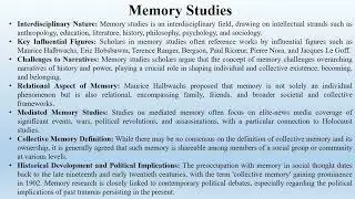 Memory Studies (Introduction)
