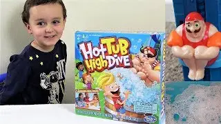 Hot Tub high dive game unboxing  by hasbro |Mom pretend plays as Spiderman vs Xander, Who won???