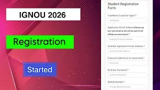 IGNOU 2026 Registration Started | IGNOU 2026 Application form | MDE
