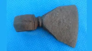 RUSTY AXE RESTORATION. HEAVY BATTLE AXE 1600's