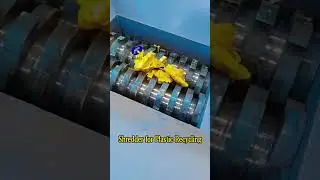 Powerful Double Shaft Shredder Crushing Plastic Blocks | Industrial Recycling Machine in Action