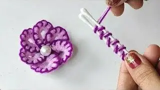 New Hand Embroidery Flower design idea. Amazing Hand Embroidery Flower design trick
