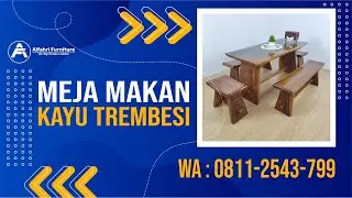 Meja Makan Minimalis Cafe Kayu Trembesi