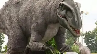 Jurassic Quest&rsquo;s drive-thru dinosaur park is open to visitors at DTE Energy Music Theatre