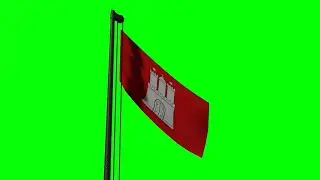 Flag of Hamburg green screen
