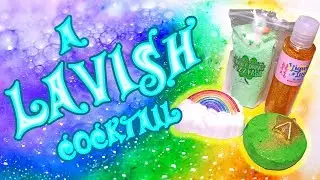 A LAVISH BATH COCKTAIL 🌈 Rainbow Bath Bomb 🍀 Lucky Bubble Bar Cutting
