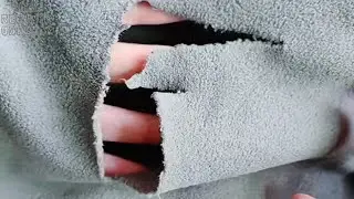 Repairing a large hole in a fleece jacket
