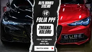 Zmiana koloru folią PPF - 𝐀𝐥𝐟𝐚 𝐑𝐨𝐦𝐞𝐨 𝐒𝐭𝐞𝐥𝐯𝐢𝐨 na Metal Red