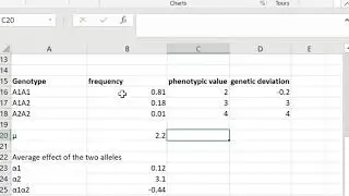 Calculate genetic deviation & allelic effects from given phenotypic information | MS Excel solution