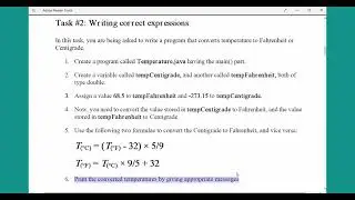 Temperature Calculator in JAVA || Writing Correct Expressions