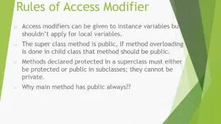 Core java Basic Concepts - Difference between access modifiers