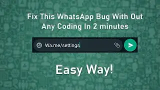 Easily Fix Wa.me/settings Bug On WhatsApp