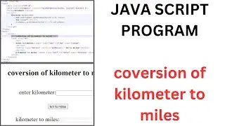 Javascript programs || conversion of kilometer to miles with codeing || notepad++