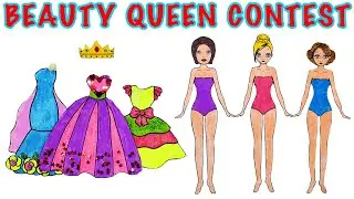 Paper dolls dress up costumes dresses for beauty queen contest - handmade accessories