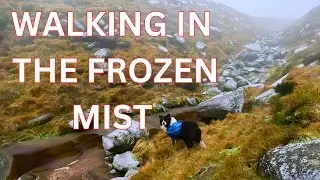 A Frozen climb in thick fog searching a wild camp Peak District PART 1A