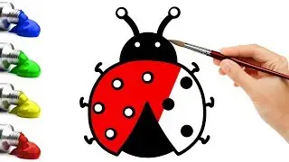 Let's draw and paint a big ladybug COLORING for Kids