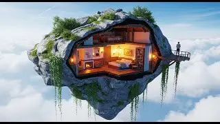 Building a Secret Base Inside a Floating Island (ASMR)