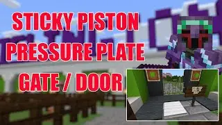 Sticky Piston Gate / Fence Door (Pressure Plate) Minecraft