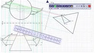 INTERSECCION DE POLIEDROS CONO CON PRISMA GEOMETRIA DESCRIPTIVA