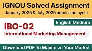 IGNOU IBO 02 Solved Assignment 2025 English Medium PDF Download | IGNOU MCom 2nd Semester