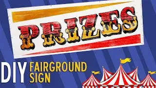 EASY: How to hand paint sign I Fairground / Circus theme I Projector I Scrap wood project for profit