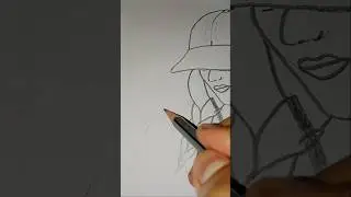 EASY GIRL SKETCH ✏️ #youtubeshorts #ytshorts #sketch #drawing #art #shorts #shortsfeed