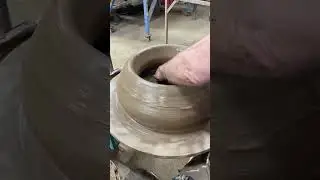 Gabriel throwing large flower pots for the baskets weave finish #pot