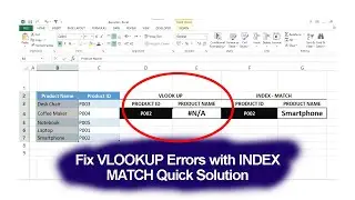 Fix VLOOKUP Errors with INDEX MATCH   Quick Solution