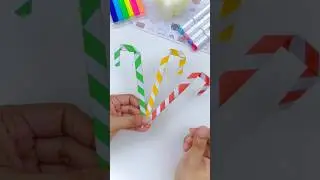 DIY Paper Candy Cane Craft / Origami Candy Cane / Christmas Craft Ideas #christmas #shorts #diy