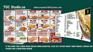 Digital Pizza Menu Design: Slide Animation, Static Animation & Food Menu Design