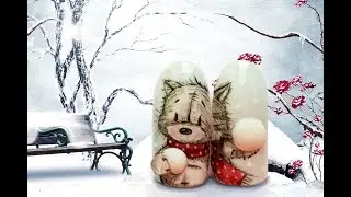 Cat with Snowballs Nail Design / Best Winter Nails / Amazing Winter Nails 2018