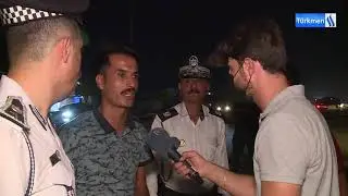 رصد المخالفات قرب كراج بغداد مع مديرية مرور كركوك
