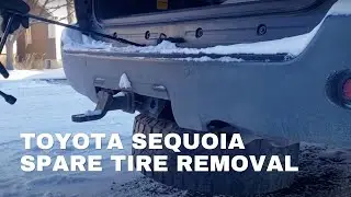 Снятие и установка запасного колеса Toyota Sequoia (аналогично Tundra)