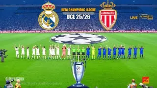 Real Madrid vs Monaco | UEFA Champions League 25/26| Full Match Simulation & Prediction PES