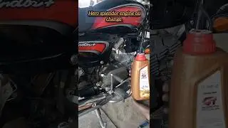 Hero splendor plus bs6 engine oil change #automobile #bike #youtubeshorts #shorts