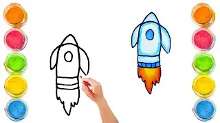 How To Draw cute Rocket Drawing, Painting & Coloring For Kids and Toddlers_ Child Art🌈🎨
