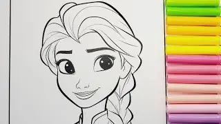 Disney Frozen Elsa, Anna, Kristoff, Sven, Olaf | Coloring Book Pages#frozen